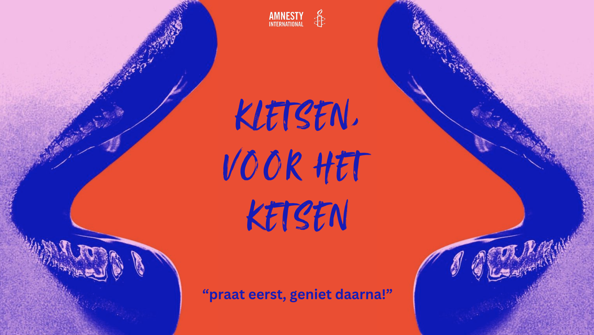 Concept afbeelding voor het project voor Amnesty International genaamd "kletsen voor het ketsen" om studenten op de hogeschool bewust te maken van grensoverschrijdend gedrag.