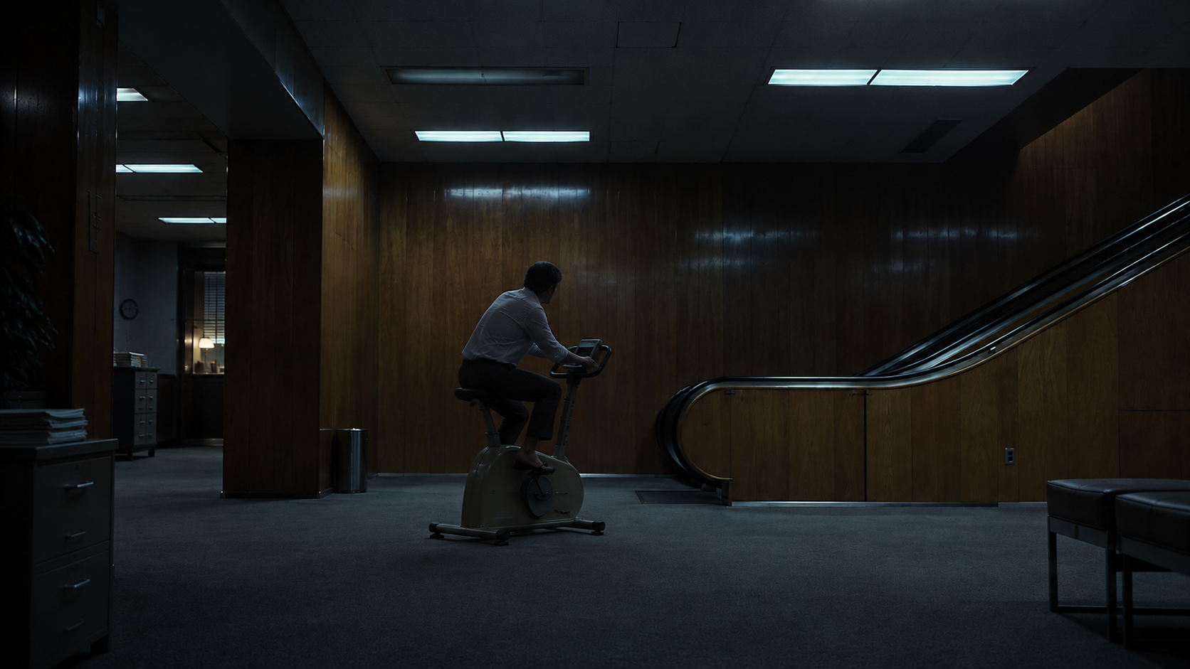 Oficinista solitario en bicicleta estática.png
