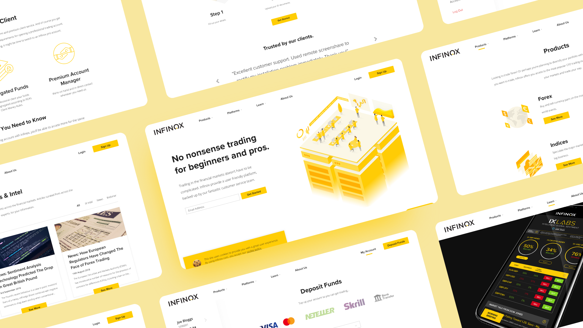 Some of the pages from Infinox site.