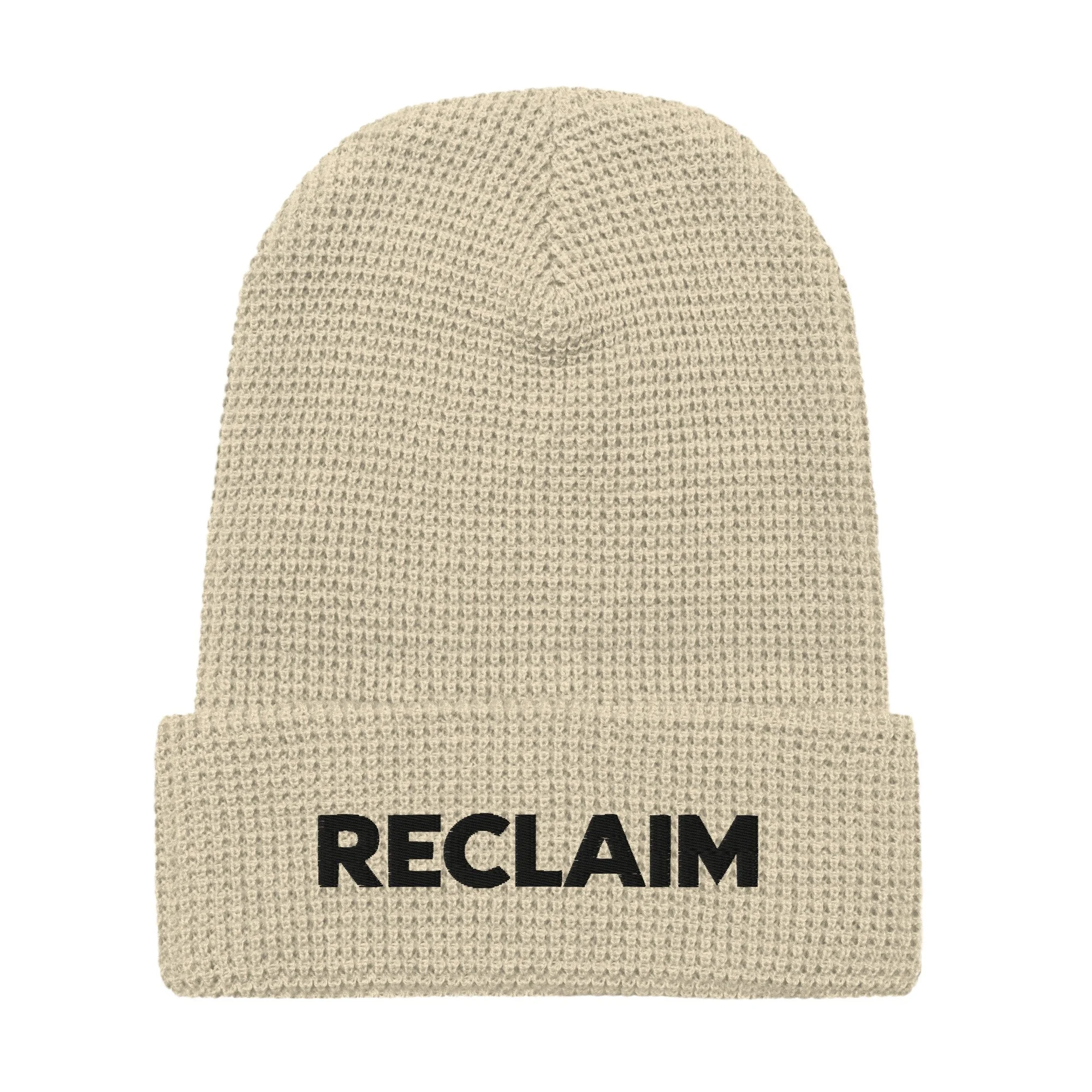 RECLAIM Waffle Knit Beanie | Cream
