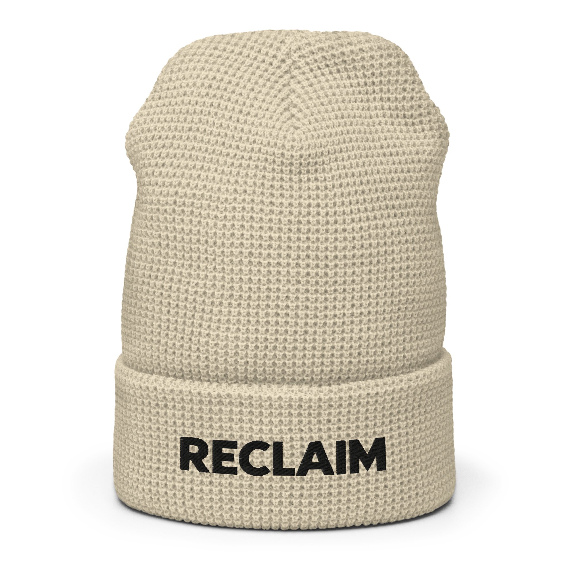 RECLAIM Waffle Knit Beanie | Cream