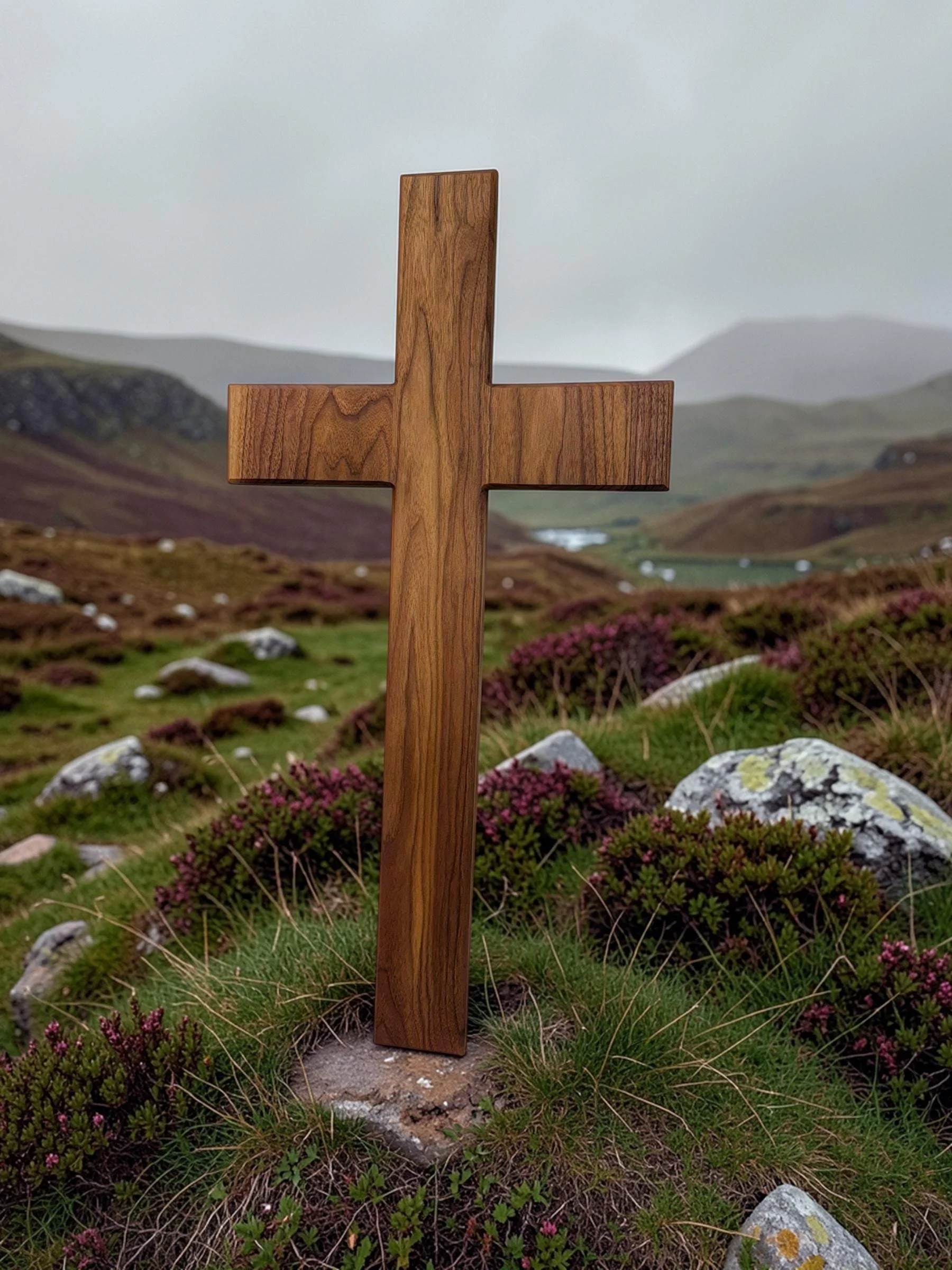 35 x 18 Inch American Walnut Wall Cross, Handmade to Order