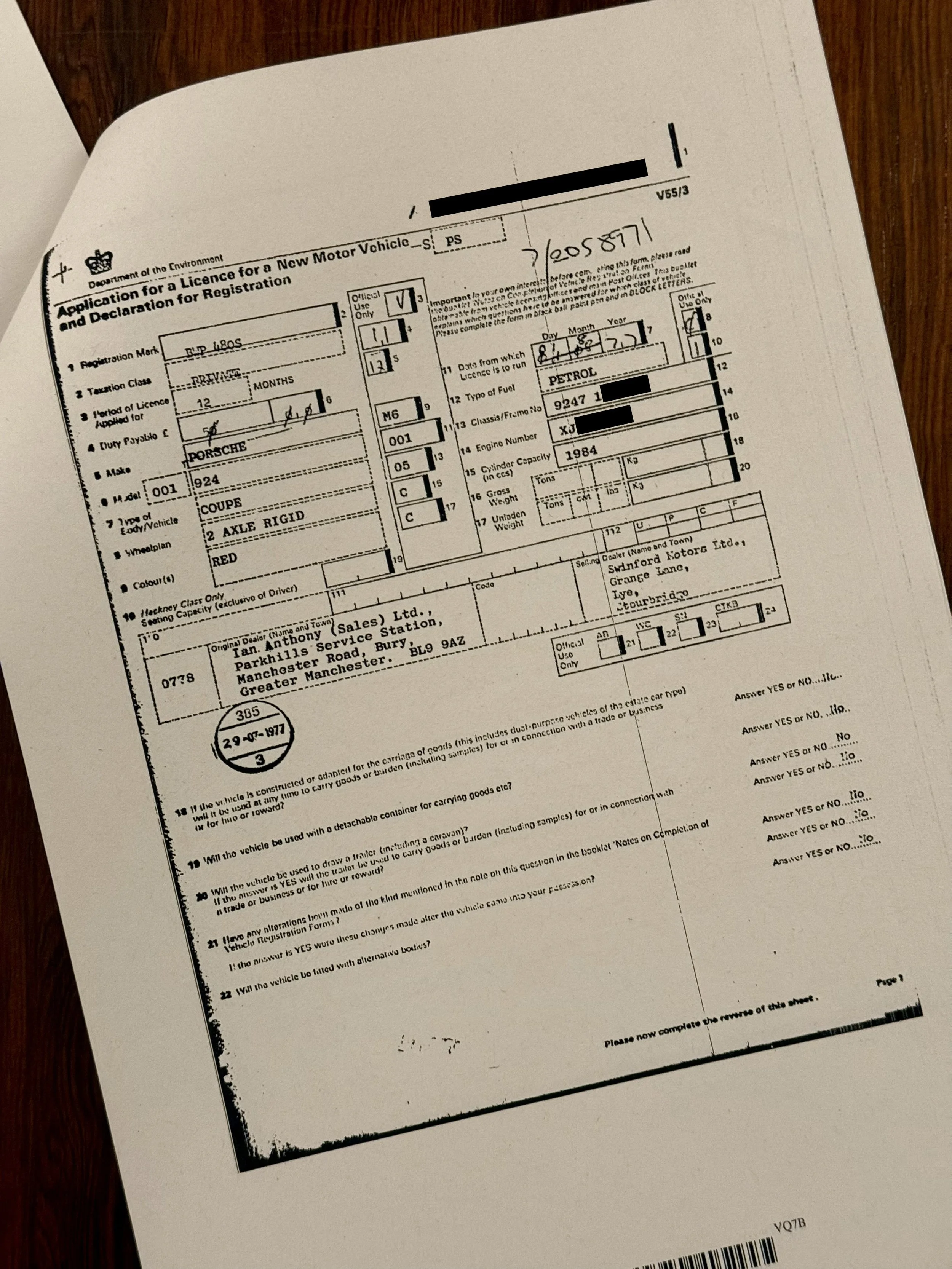 DVLA V55 application form