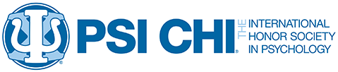 Logo of the International Honor Society in Psychology (PSI CH), featuring a blue Psi symbol inside a circle with Greek-style lettering, and the text 'PSI CH' and 'The International Honor Society in Psychology' beside it.