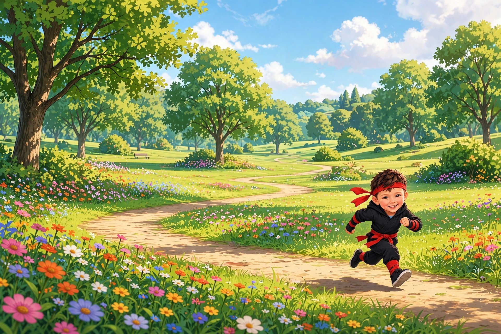 Nick the Ninja running - cover art for How Ninja Fart Man Got His Name