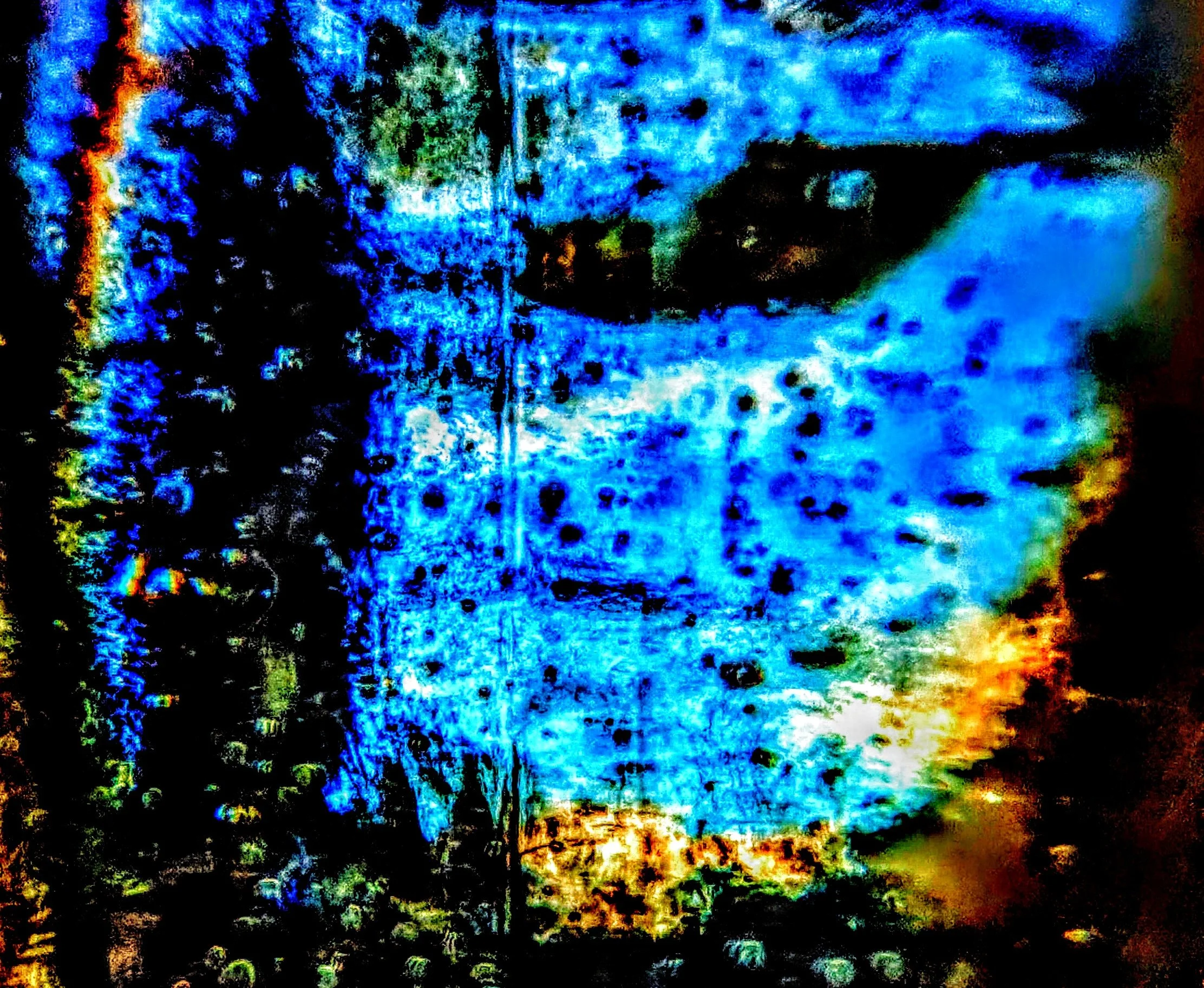 Smudged (2025). Caught as the sun shone through thick glass. Edited for the vision of the moment.