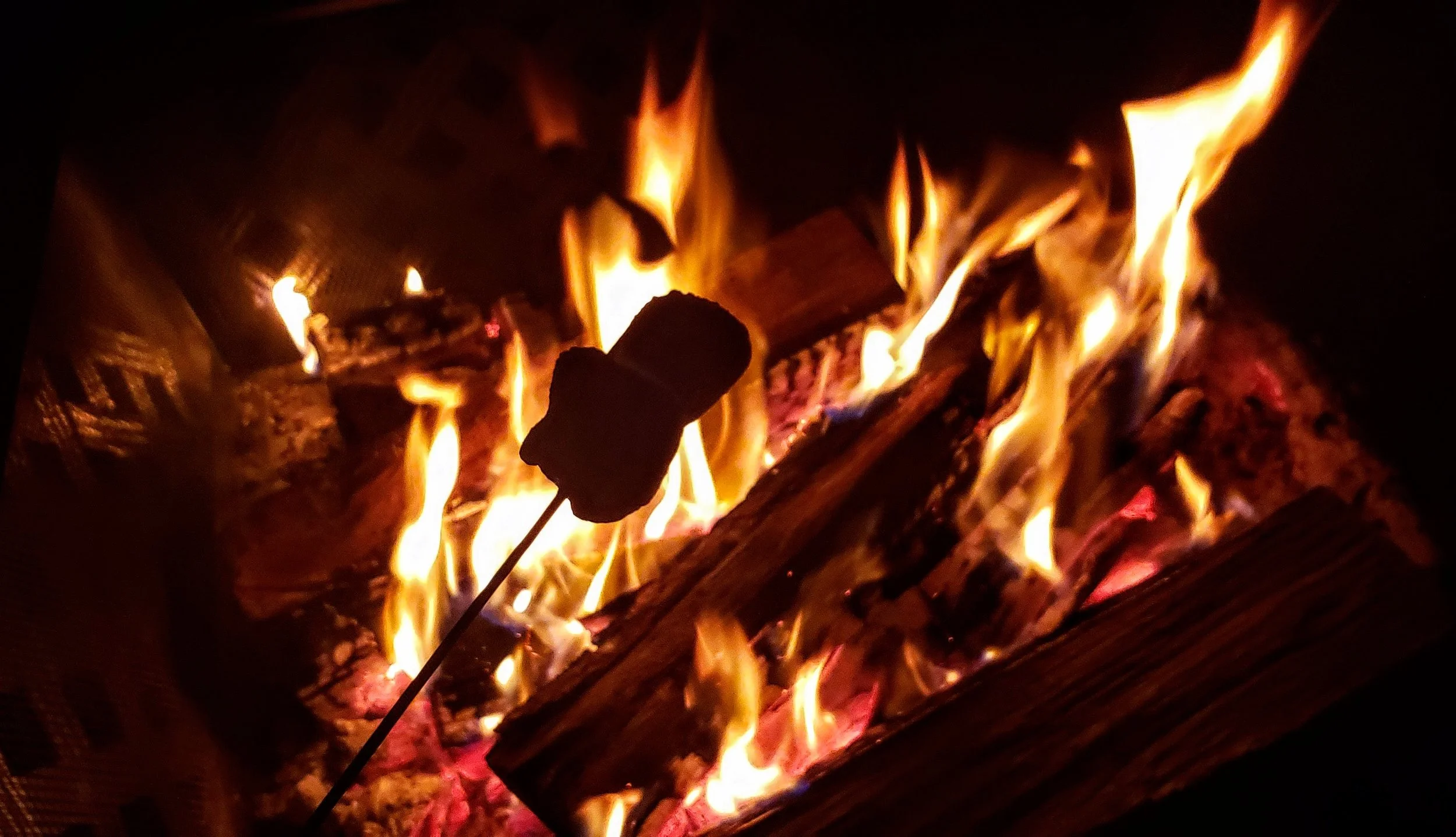 Marsh Mellow (2019). Fireside snacks, keeping warm, and a moment of relaxation. Currently on display at the Austin Public Library - Carver Branch.
