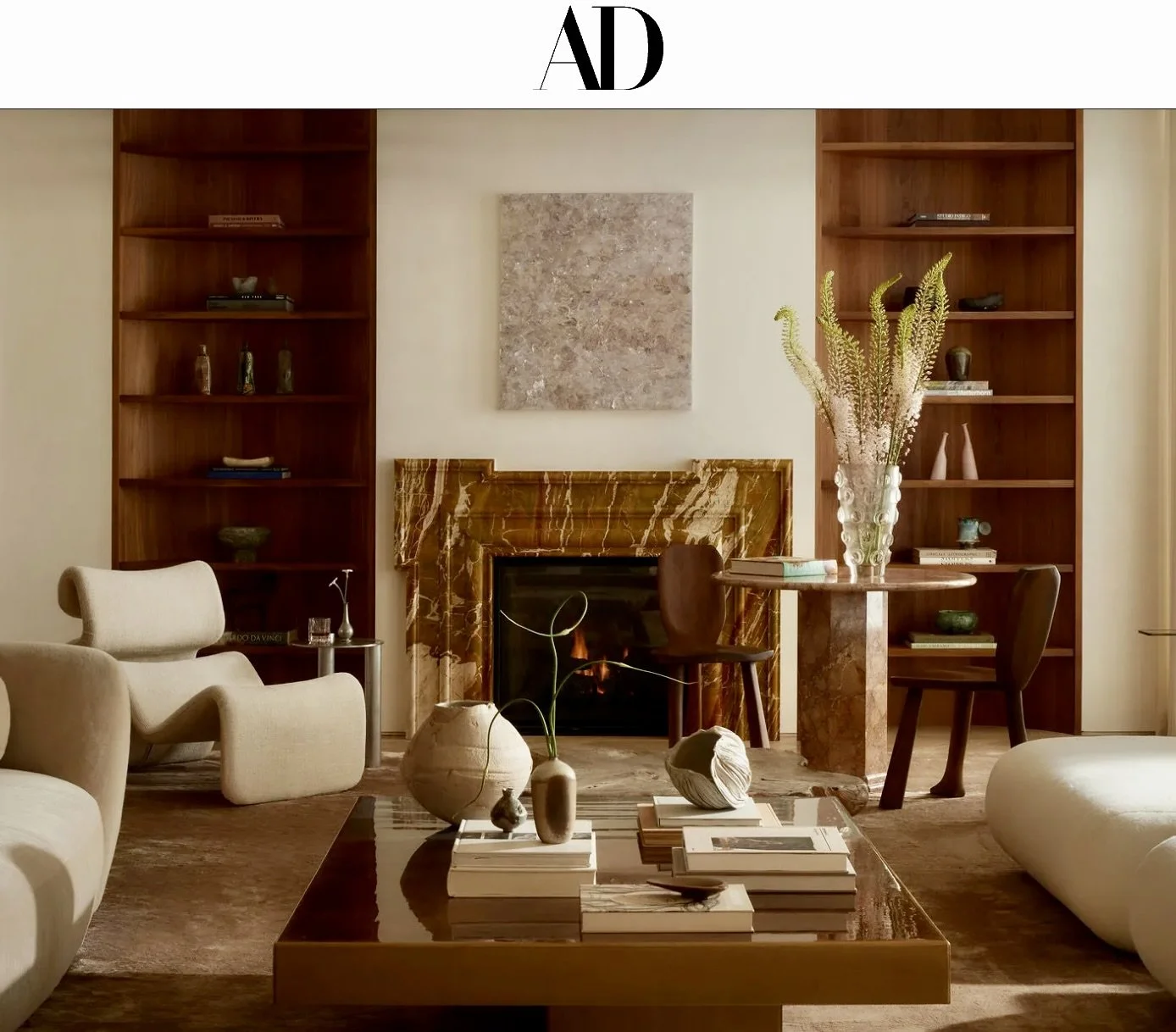 Toronto apartment living room featured in Architectural Digest, built by Goldcon