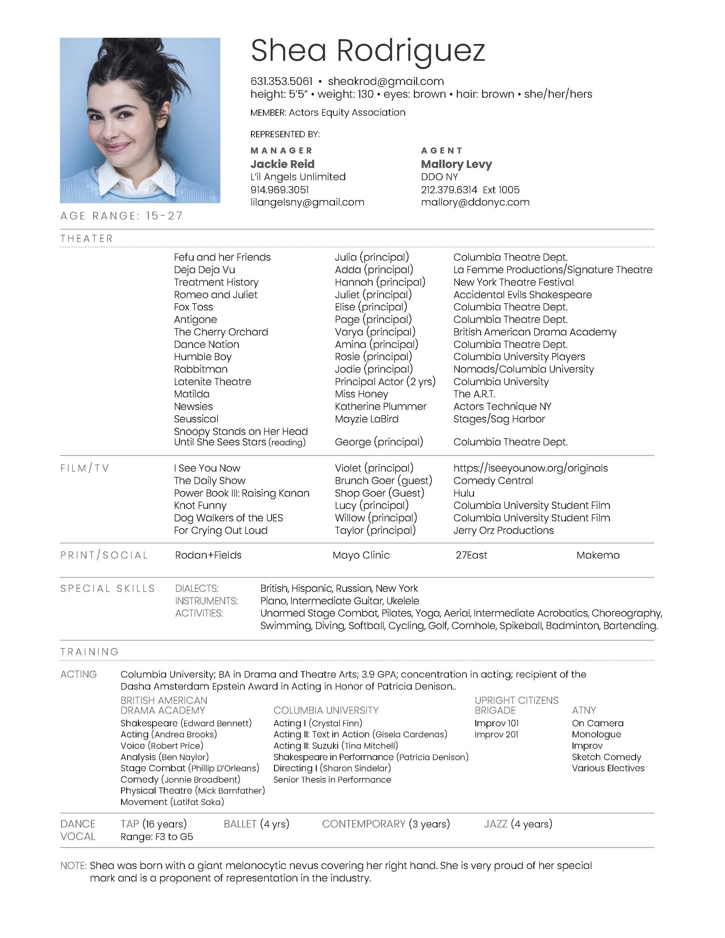 Performance Resume