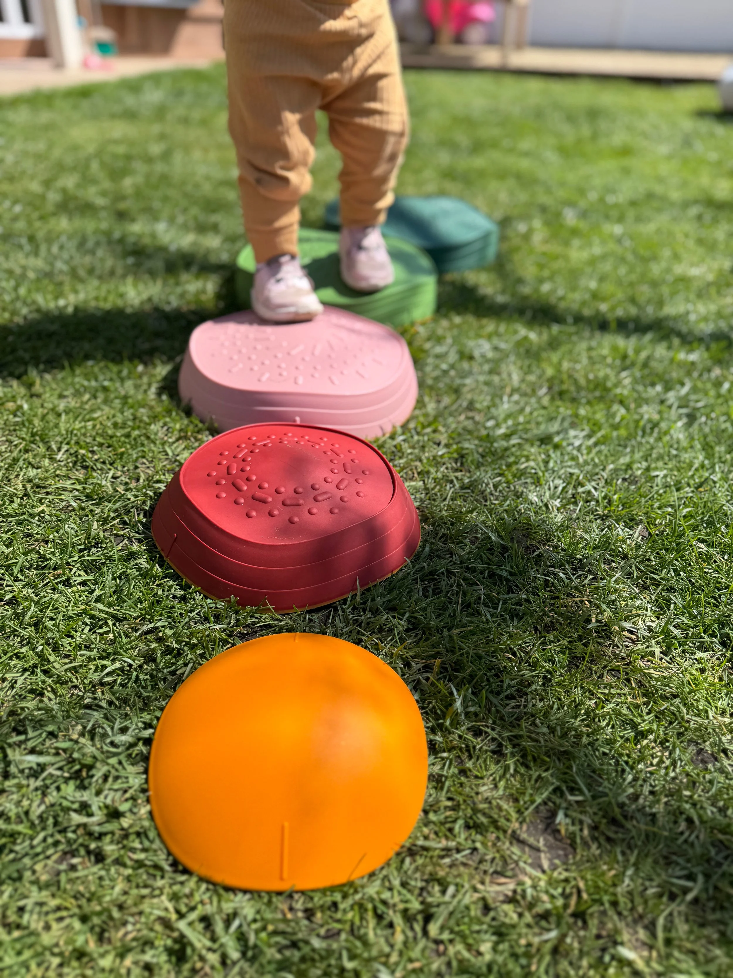 Daycare backyard stepping stones