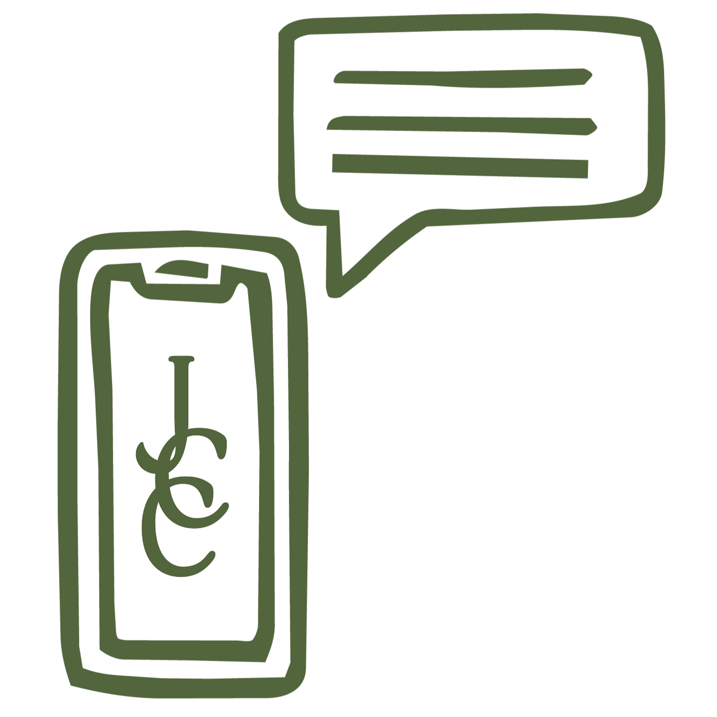 An icon showing a conversation to book a call with Jenkins College Coaching.