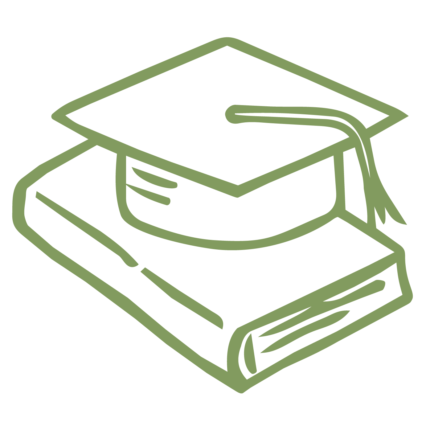 Graduation hat and book icon