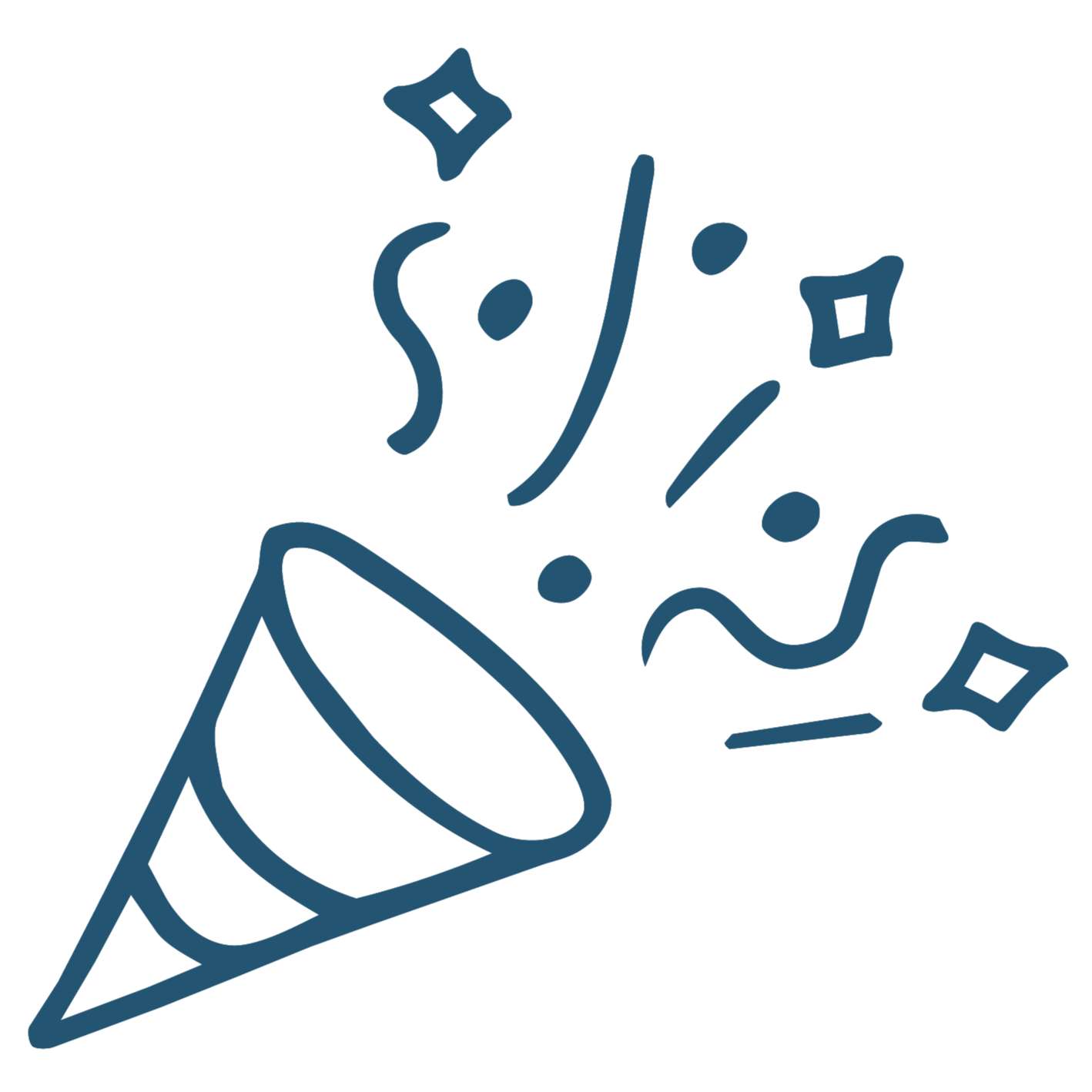 Celebration icon with confetti