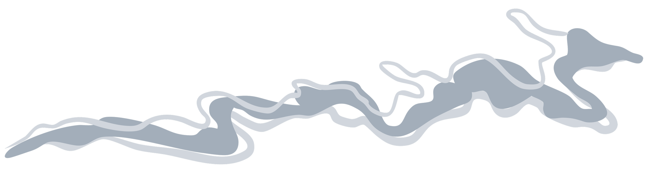 Illustration of a map of a winding river, shown against a transparent background.