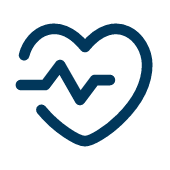 Icon of a heart with a heartbeat line inside