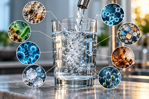 Illustration of substances that may be detected in tap water