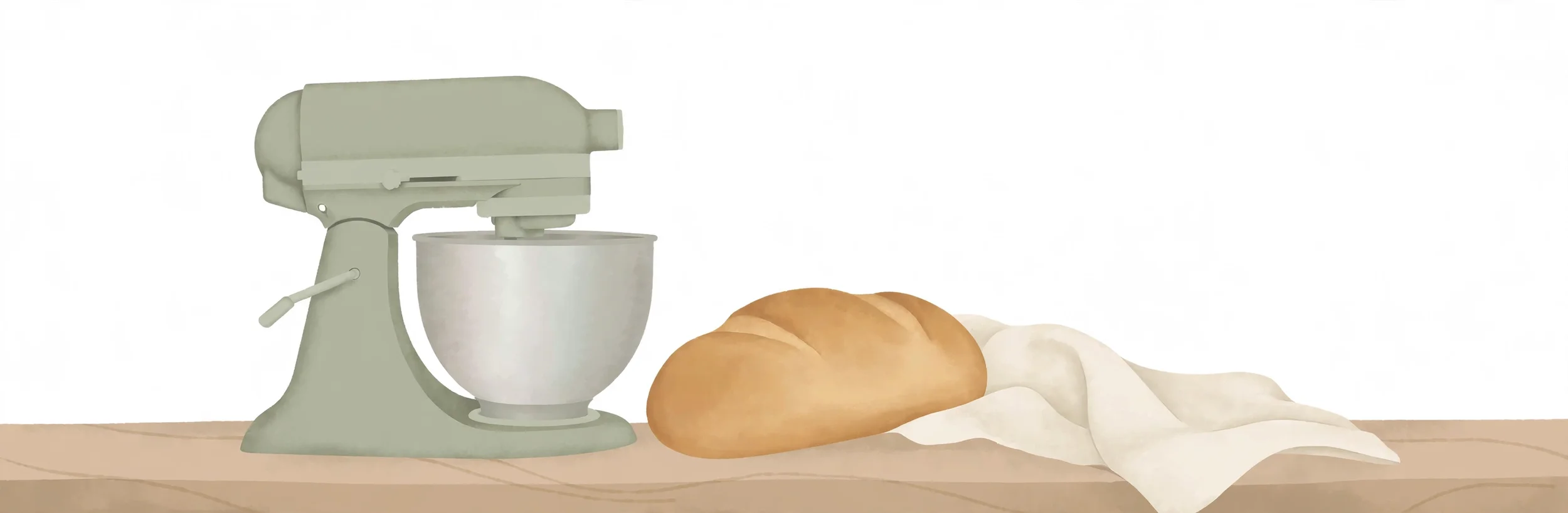 Bread loaves on a wooden table