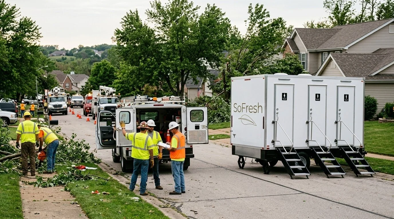 Emergency response restroom trailer rentals St. Louis, MO