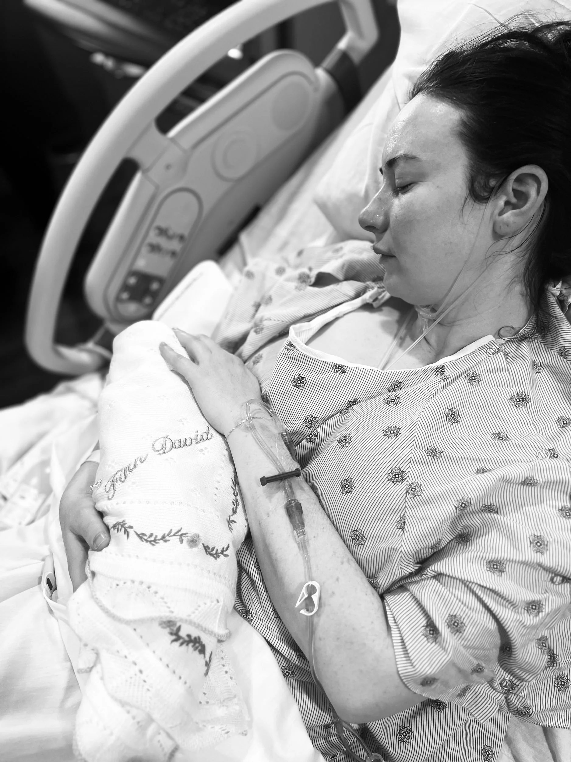 Victoria holding Finn