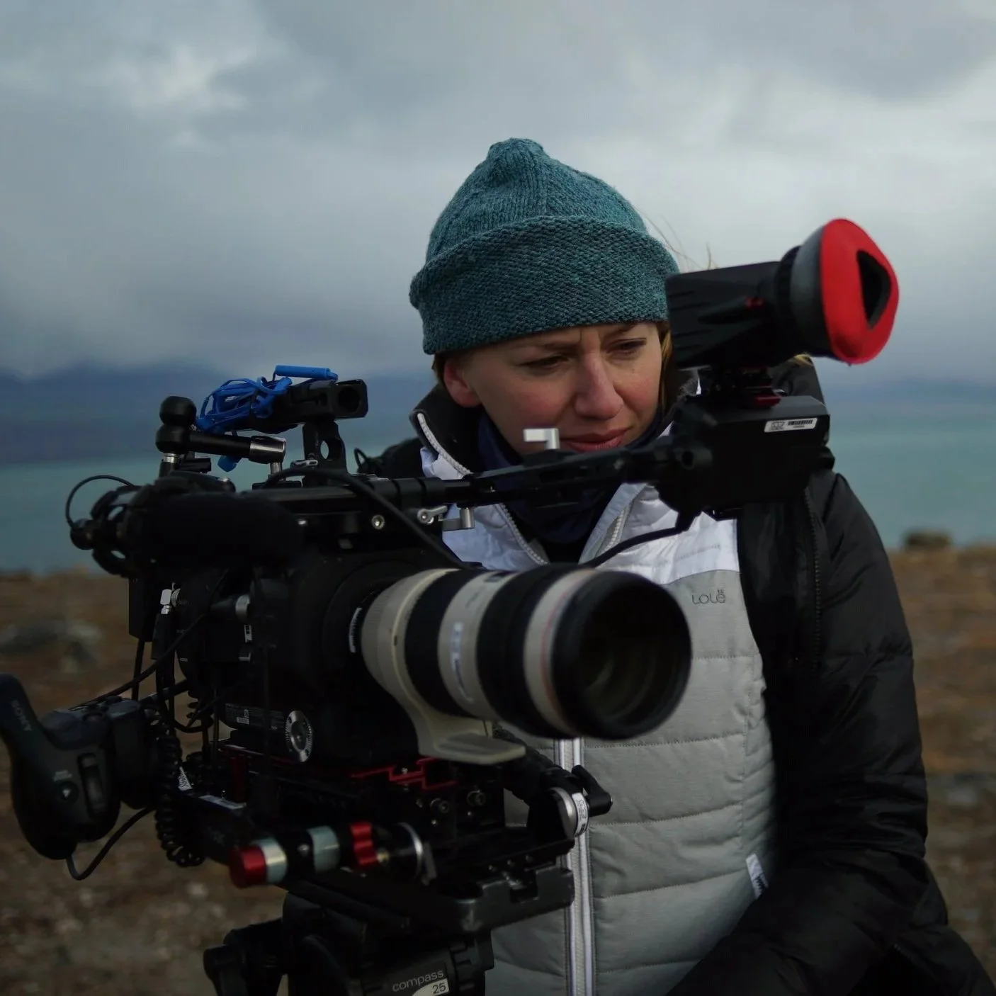 Claire Ward filming in Pond Inlet, NU