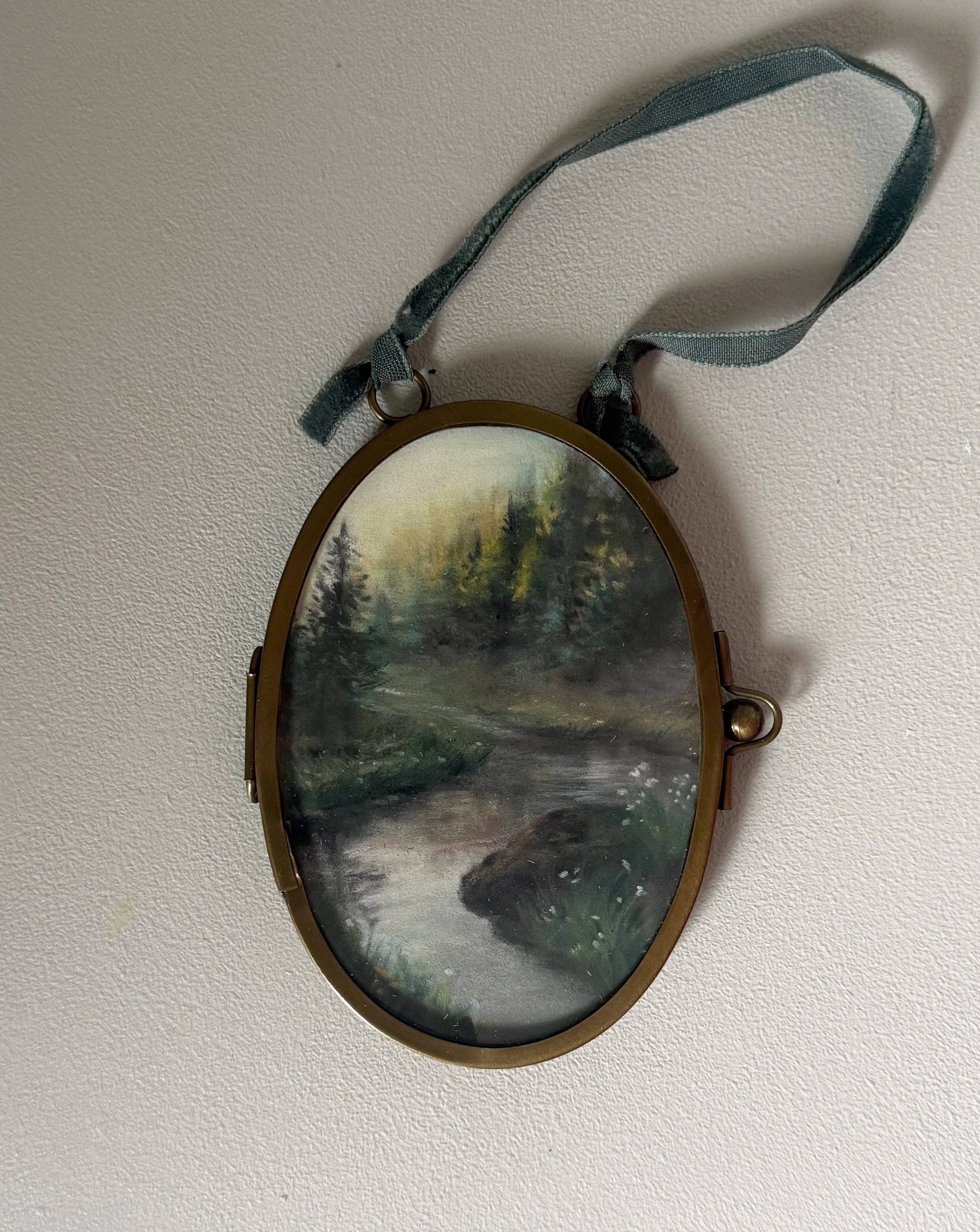 Oval Forest Landscape Locket