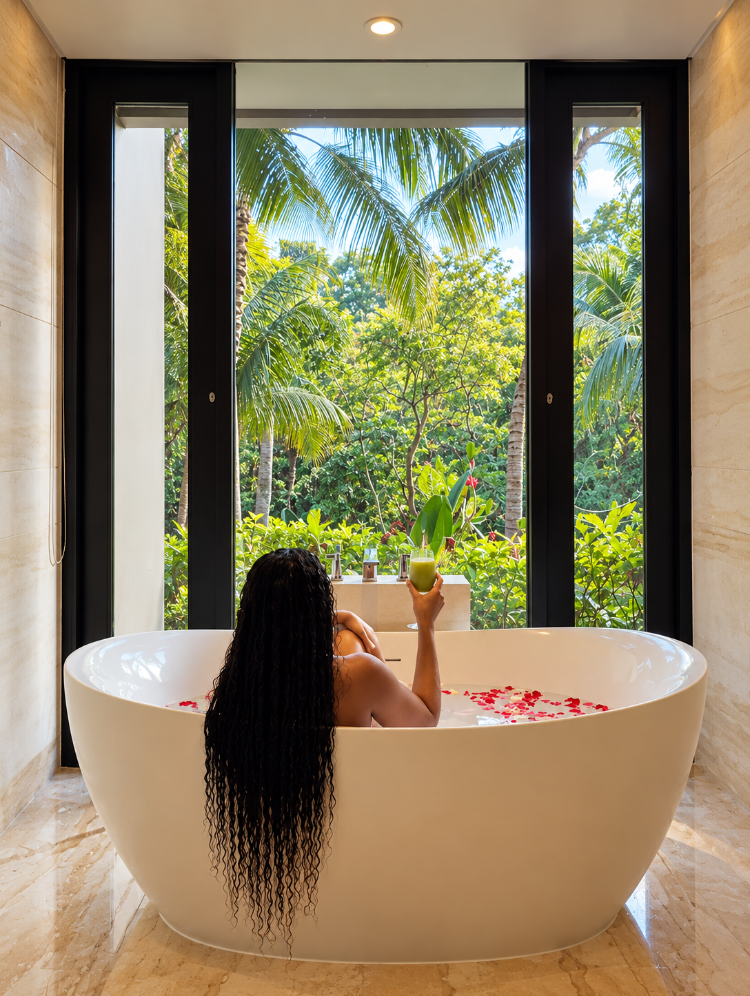 Tropical Villa Bath with Green Juice.png