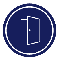 Icon of a door open