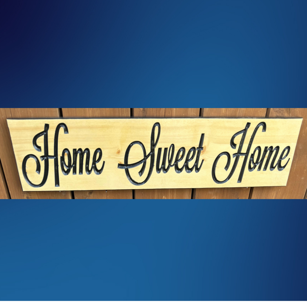 Home Sweet Home Wooden Wall Sign with Paw Print  6x24
