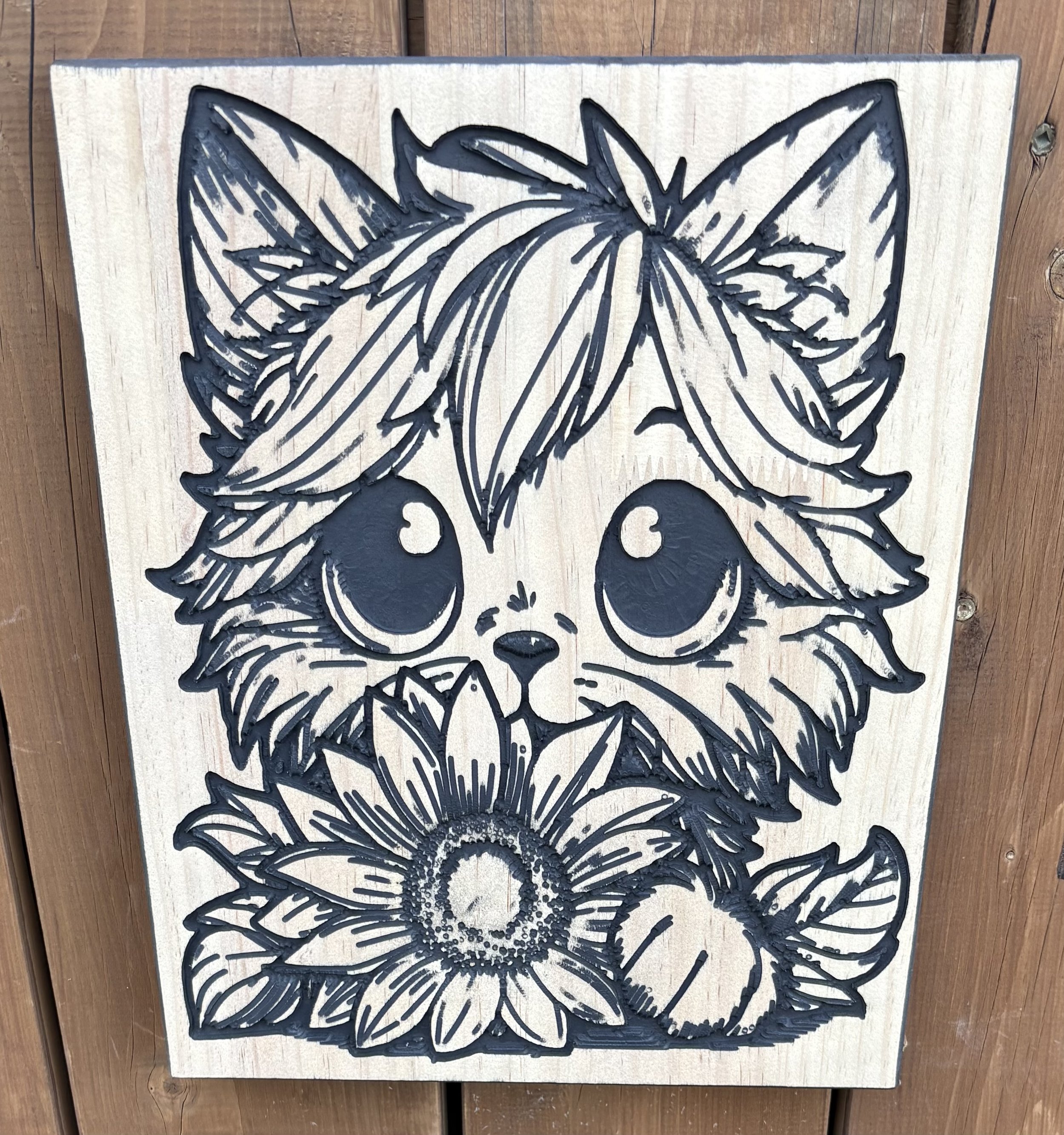 Adorable Kitty Wooden Wall Art  12x10