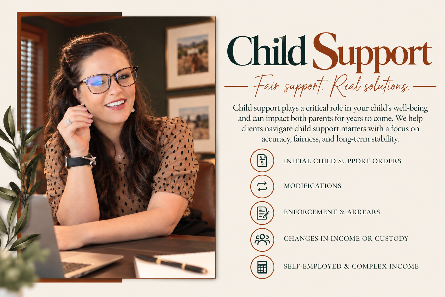 Georgia child support representation involving support calculations, establishment, modification, and enforcement.
