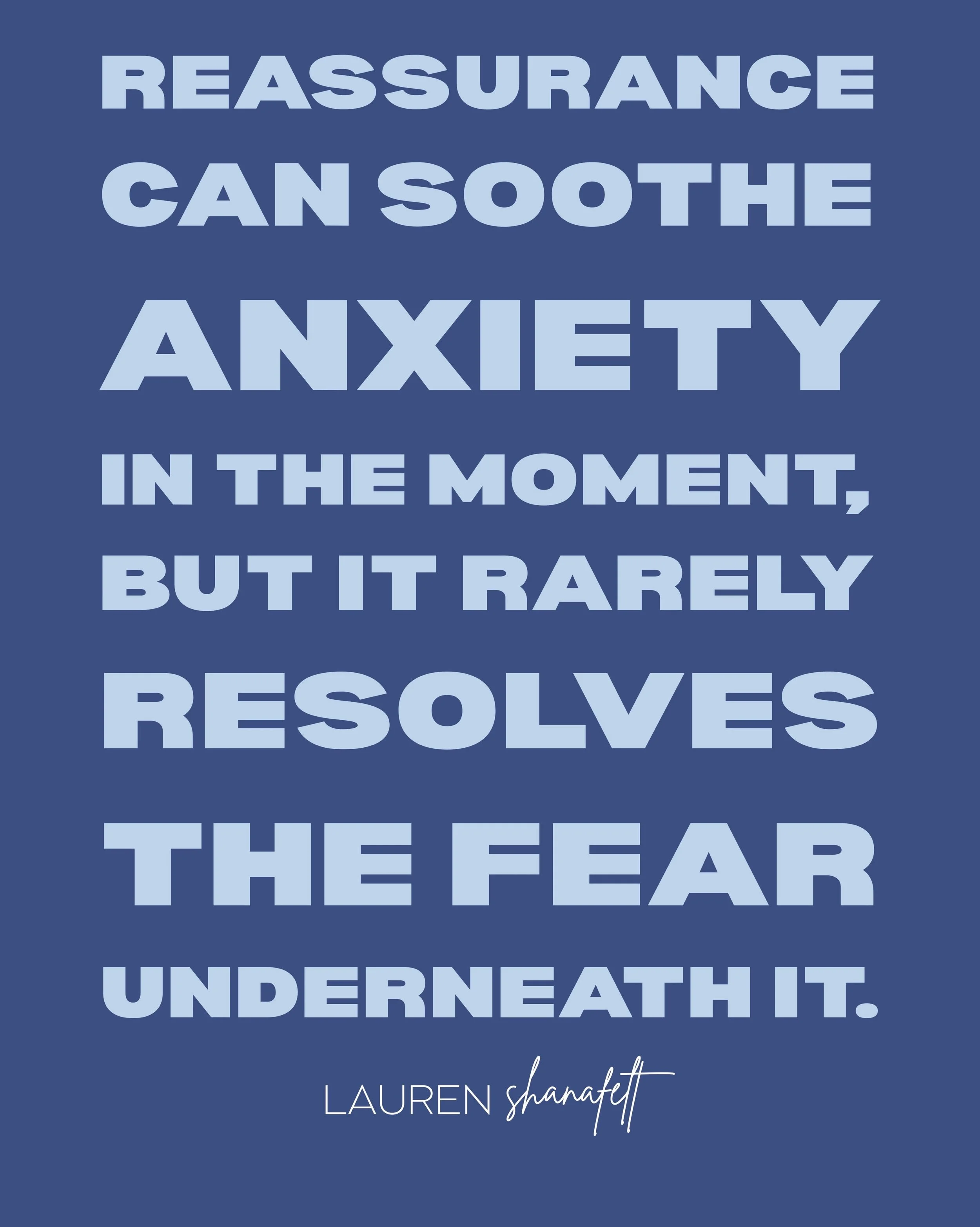Why do we keep seeking reassurance when the relief rarely lasts?

Because it works! (temporarily)

The problem is that repeatedly seeking reassurance can teach our brains that we need external confirmation to feel safe, rather than learning that we c