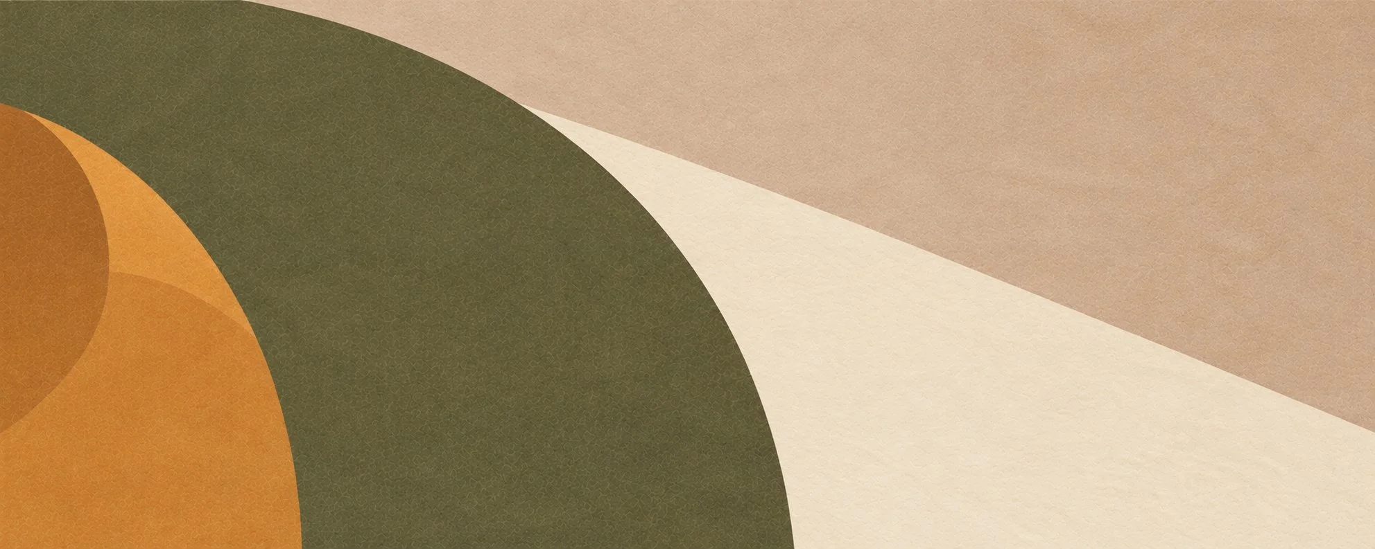Abstract olive and ochre curves with warm diagonal light.