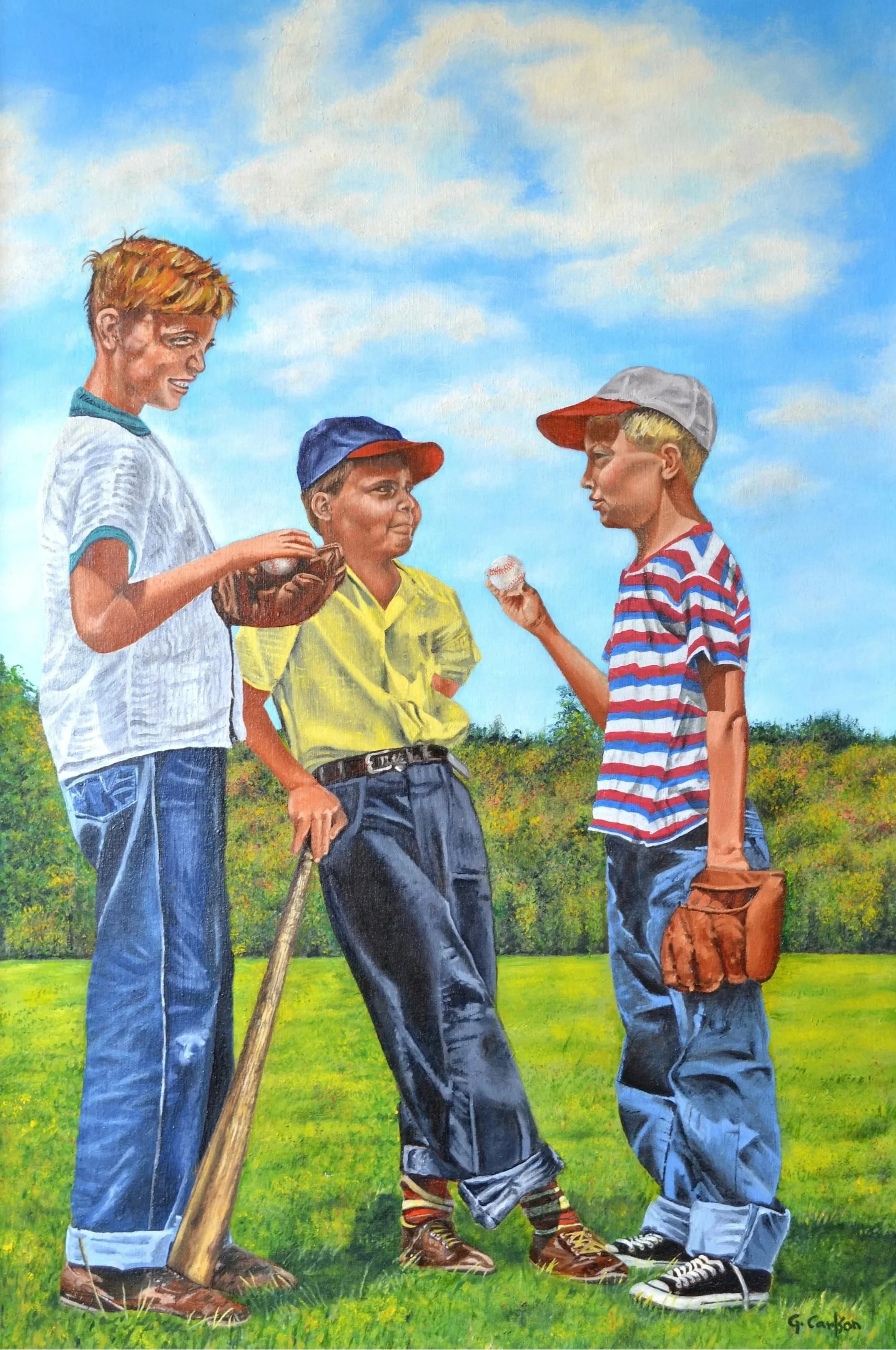 After School Baseball  ·  24" × 36"  ·  oil on canvas board