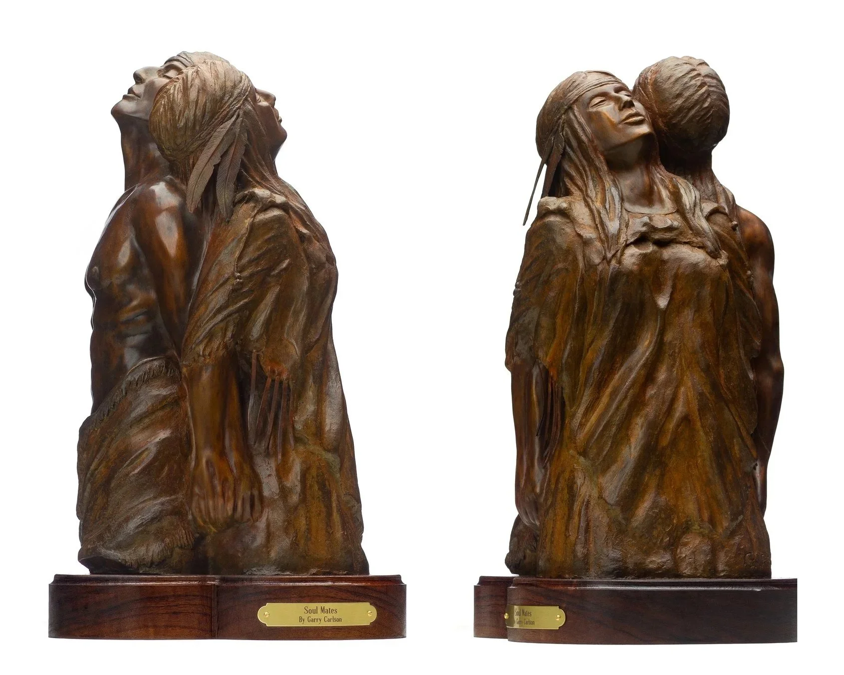 Together Forever 10" x 18" x 8" Bronze mounted on walnut base