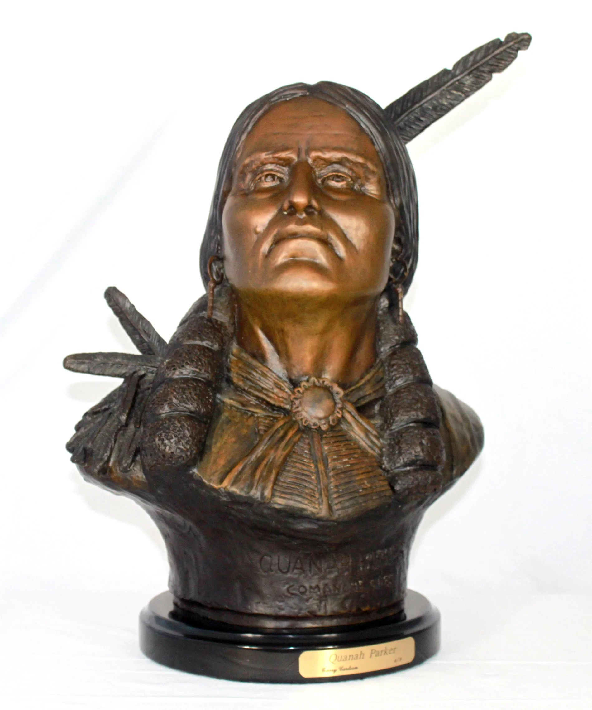 Quanah Parker 14"w x 20"h 10"d Bronze mounted on marble base Edition of 7