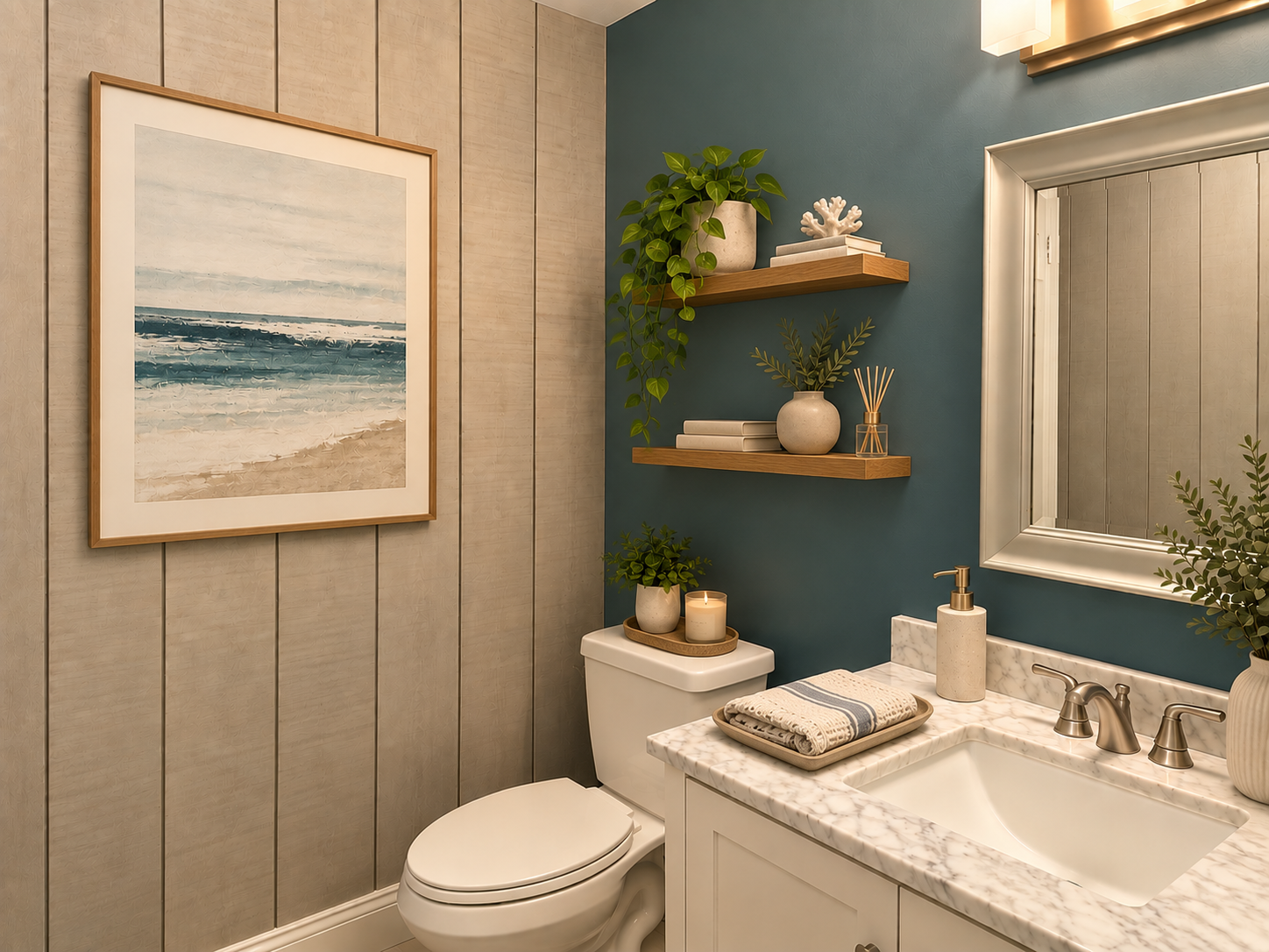 Modern Coastal Powder Room with Teal Accent Wall (1).png