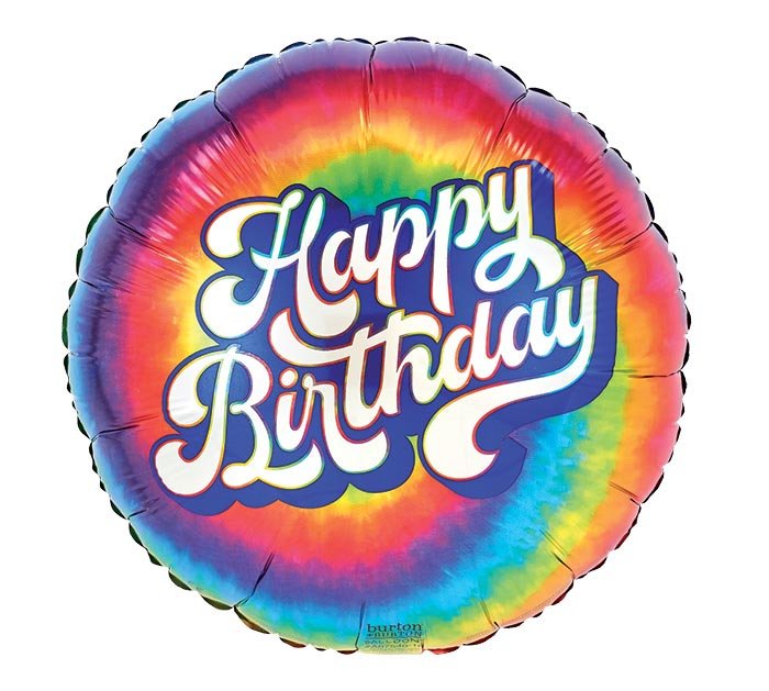 Happy Birthday Tie-Dye Balloon