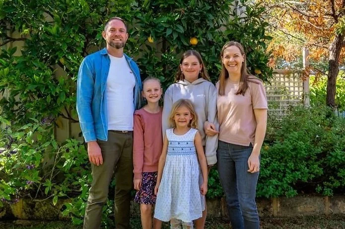 Kieran Carr with his family.