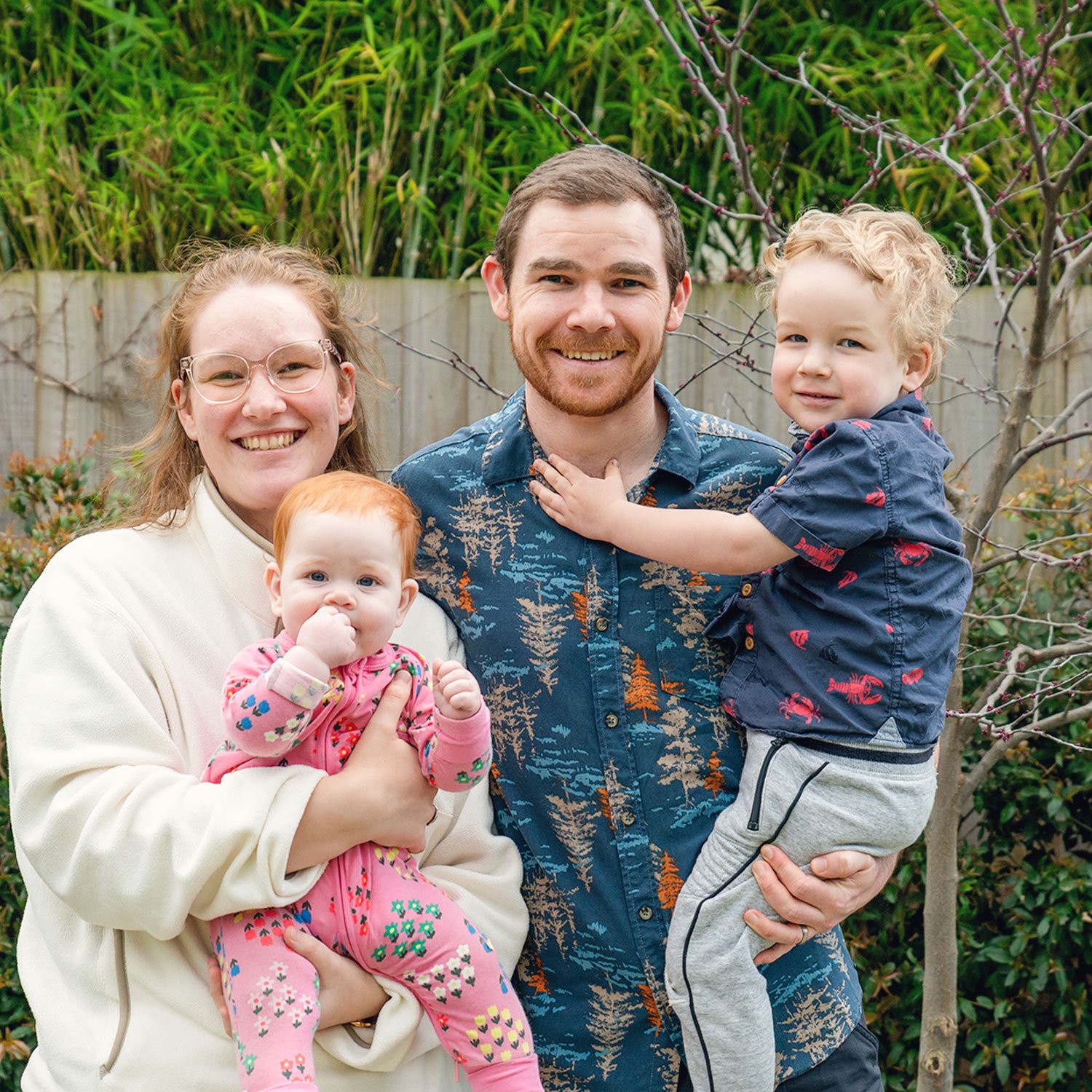 Michael and Ashlynne Davis with their family, CMS mission partners.