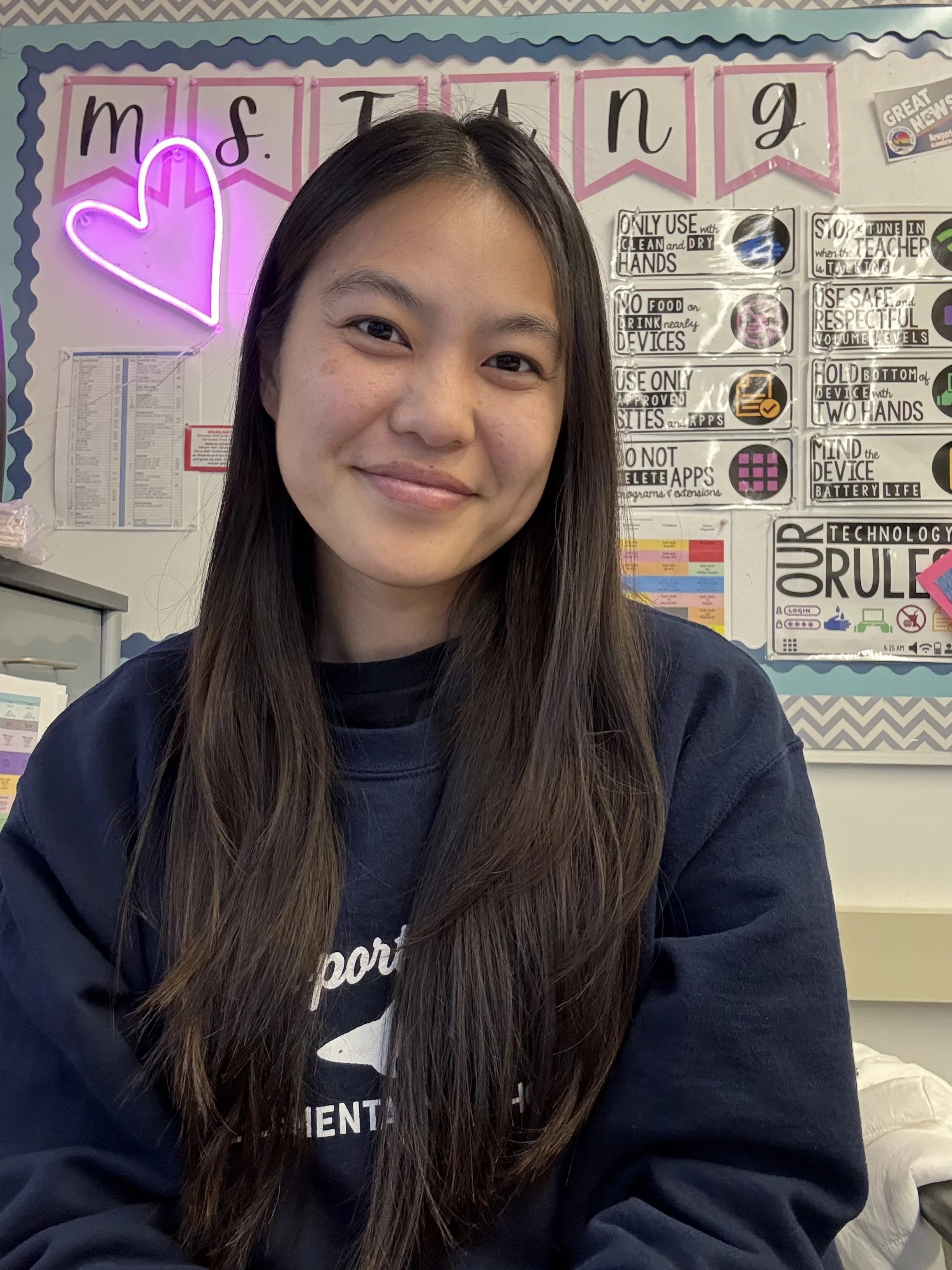 Ms. Tang, Shark Tank teacher, in her classroom.