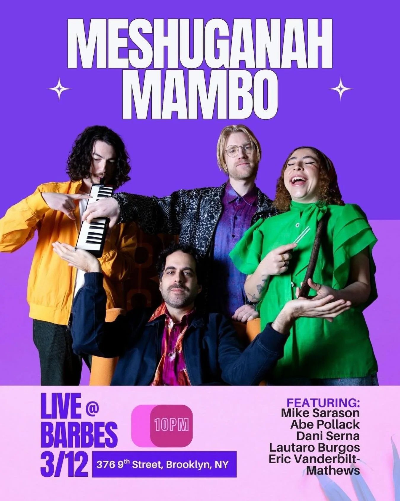 Meshuganah Mambo back at @barbesbrooklyn next Thursday at 10! A blend of Jewish melodies with grooves from Latin America. Like putting lox on your fried plantains. 
 ☮️ and ❤️