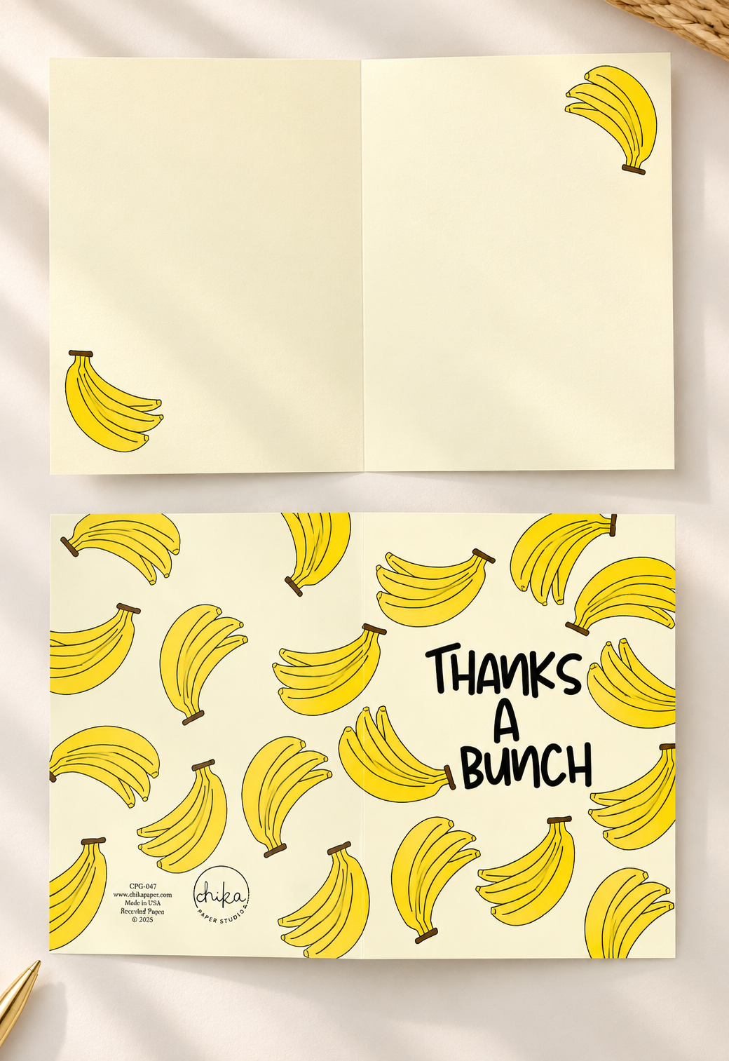 Thanks a Bunch Banana Greeting Cards.png
