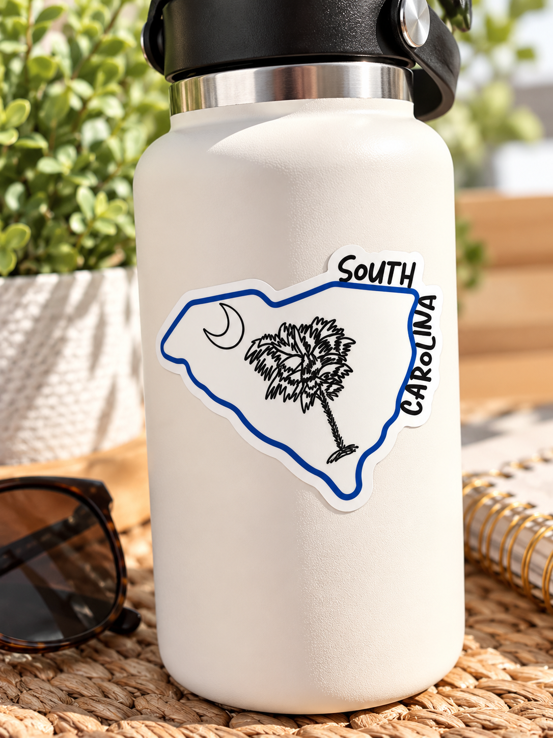 South Carolina Sticker Bottle Lifestyle Shot.png