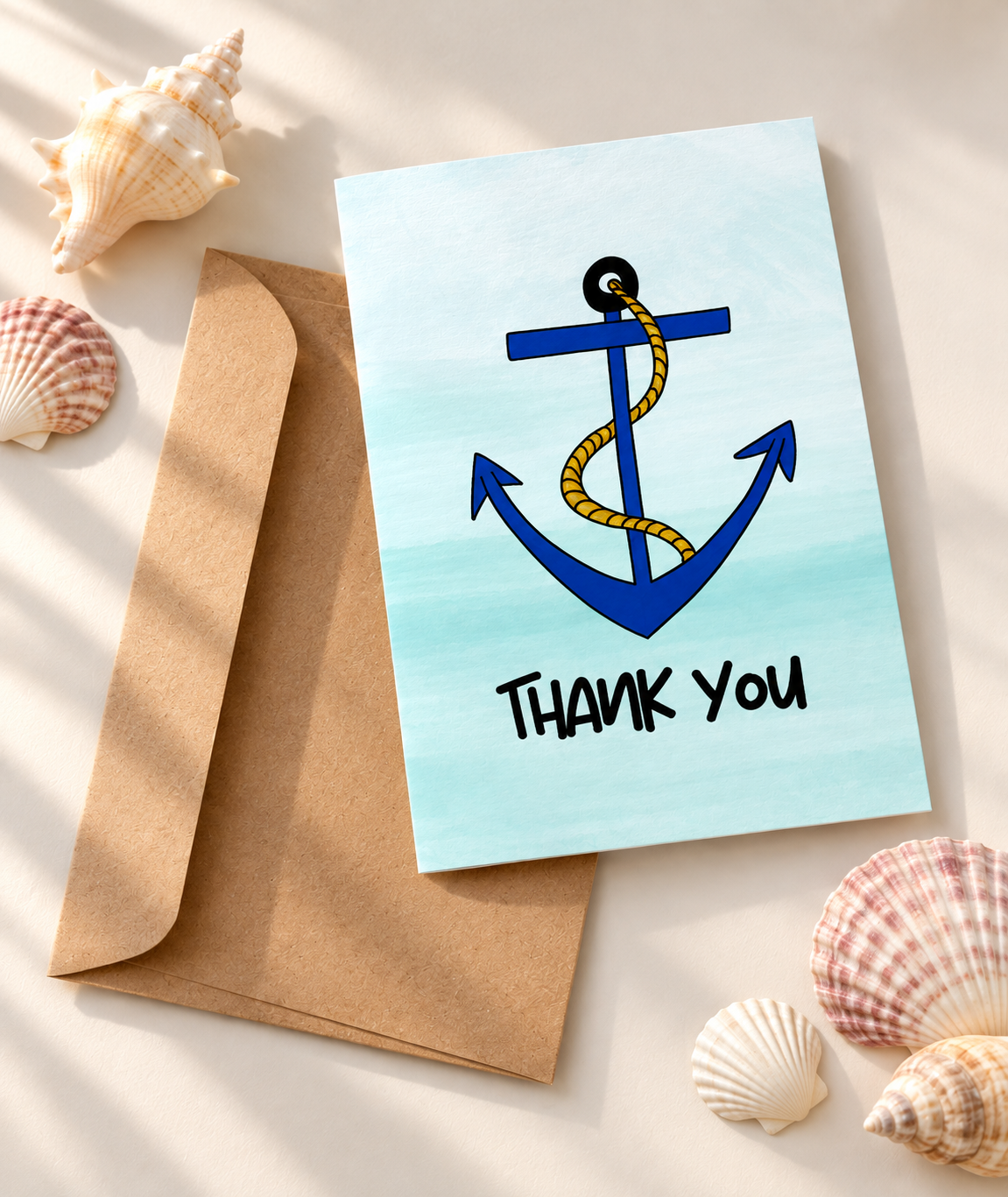 Thank You Nautical Anchor Greeting Card