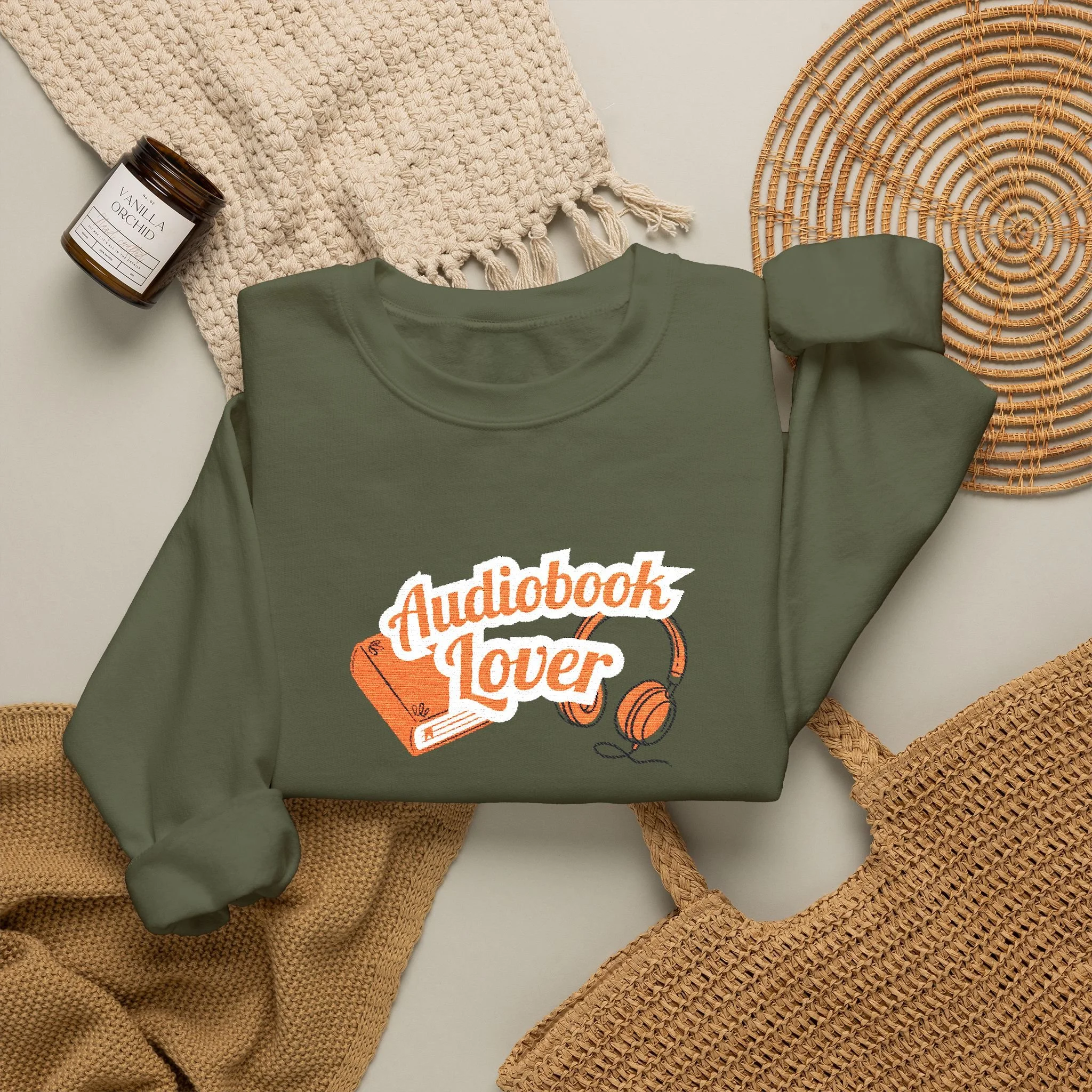 Audiobook Lover Embroidered - Unisex Crewneck Sweatshirt
