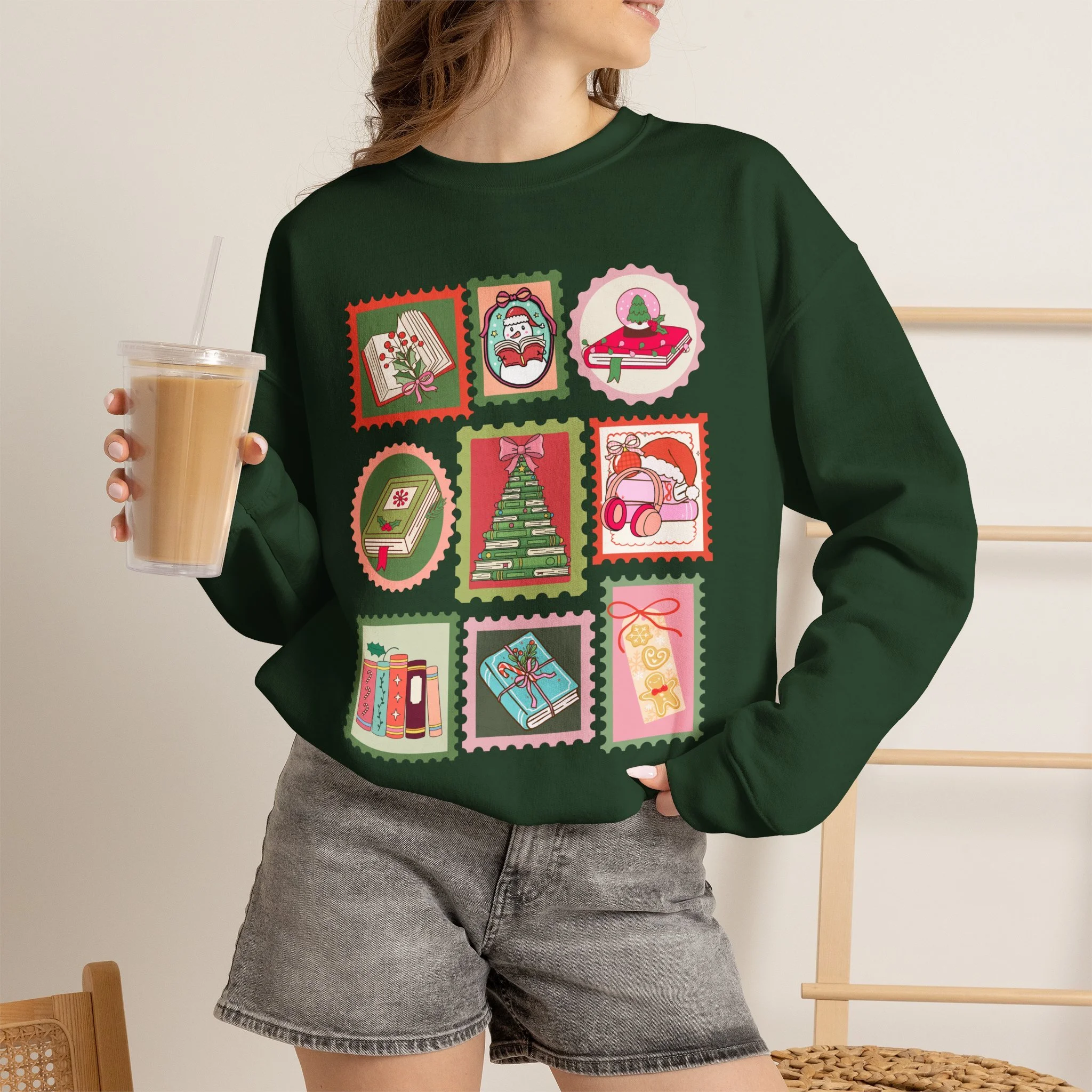 Bookmas Stamp - Unisex Crewneck Sweatshirt