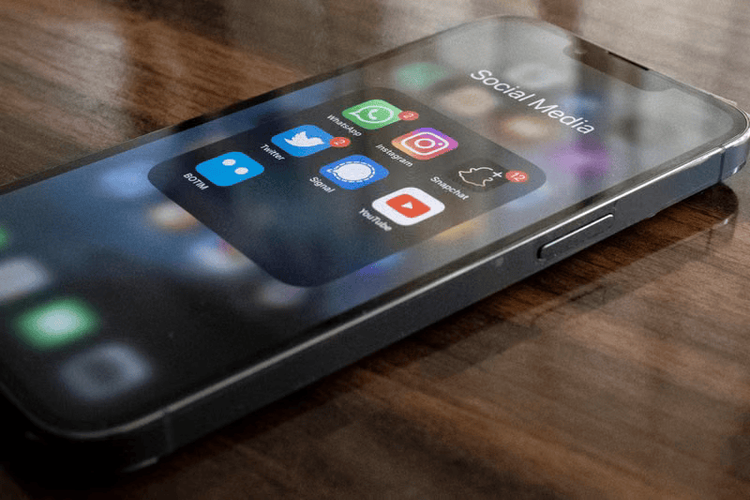 Smartphone showing social media apps