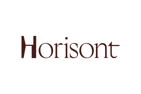 Logo med teksten 'Horisont' på en sort bakgrunn.