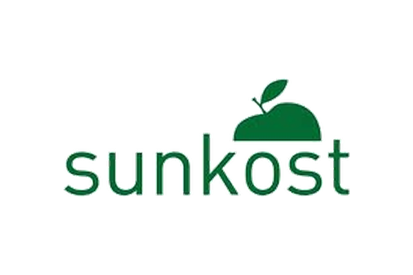 Logo med teksten 'sunkost' og et grønt eple ovenfor.