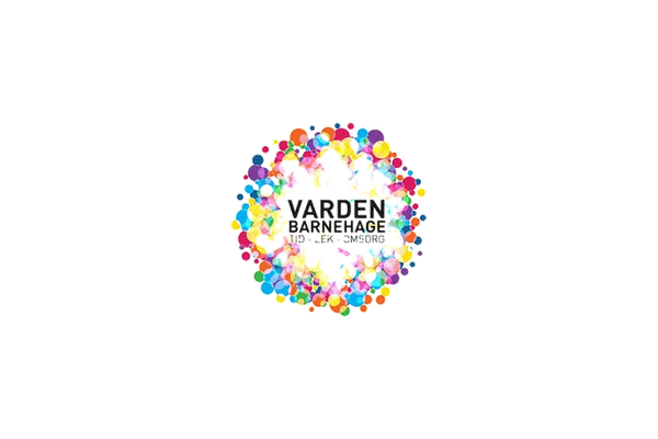Logo for Vården av Barn i Norge, med fargerike blomster og tekst.